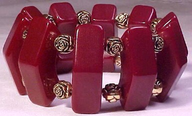 BB354 merlot bakelite stretch bracelet